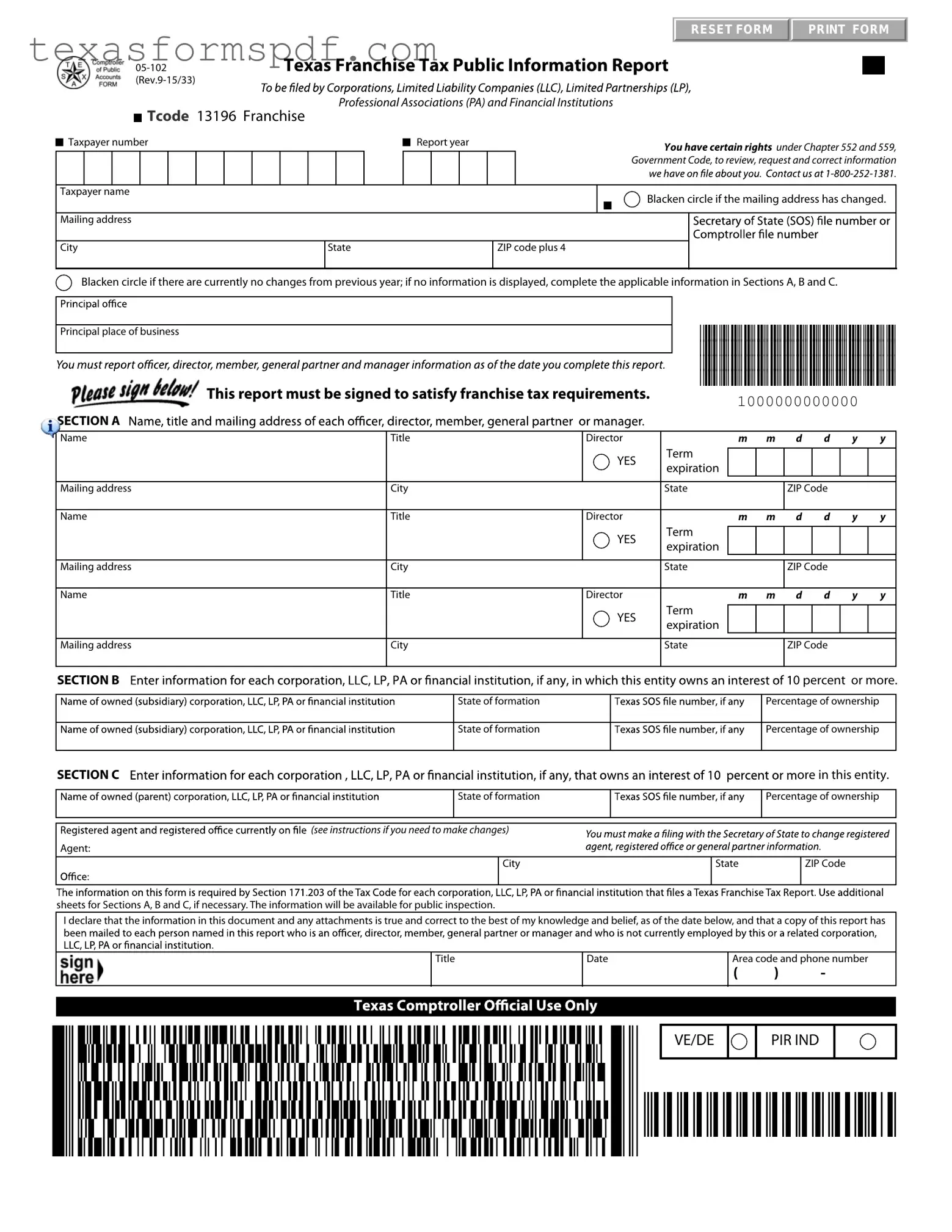 05 102 Texas Form in PDF
