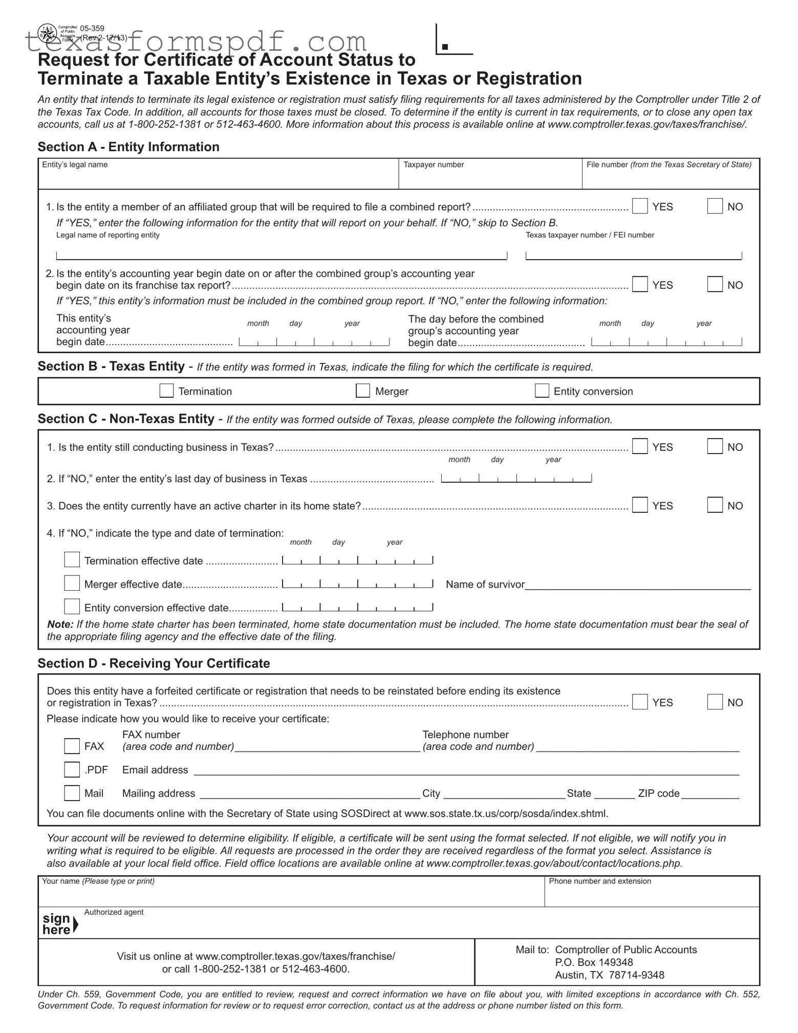 5 359 Texas Form in PDF