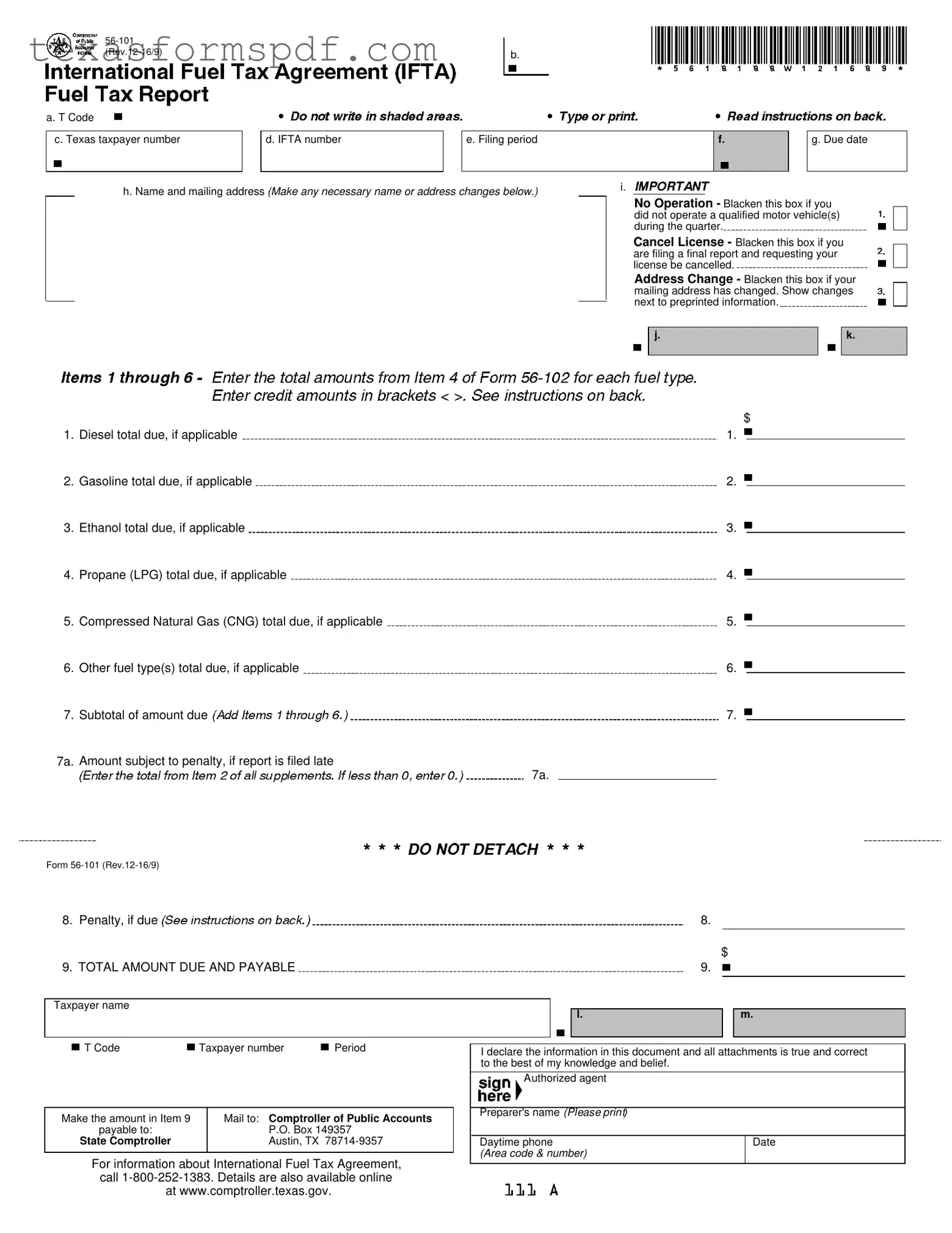 Ifta Texas Form in PDF