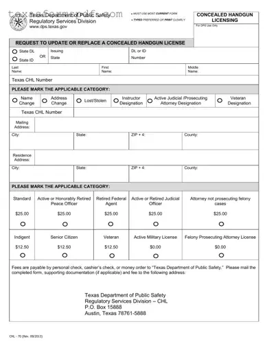 Chl 70 Texas Form in PDF