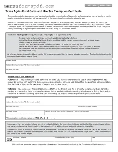 Texas 01 924 Form in PDF