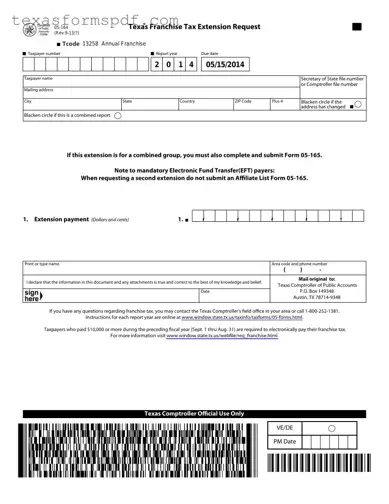 Texas 05 164 Form in PDF
