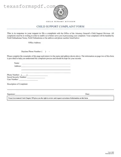 Texas 1600 Form in PDF