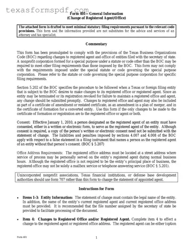 Texas 401 Form in PDF