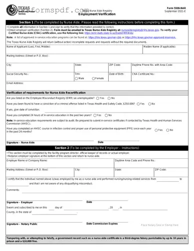 Texas 5506 Nar Form in PDF
