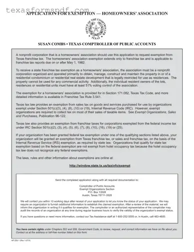 Texas Ap 206 Form in PDF
