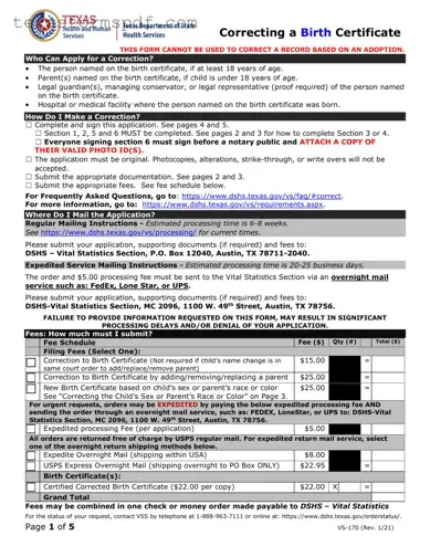 Texas Certificate Birth Form in PDF