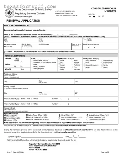 Texas Chl 77 Form in PDF