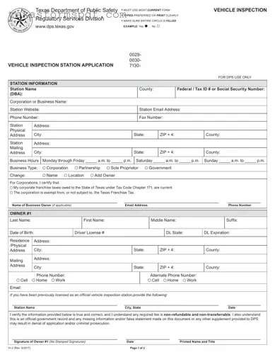 Texas Dps Vi 2 Form in PDF