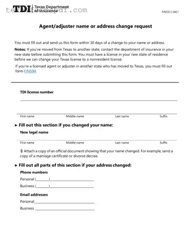 Texas Fin533 Form in PDF