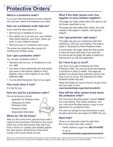 Texas Order Form in PDF