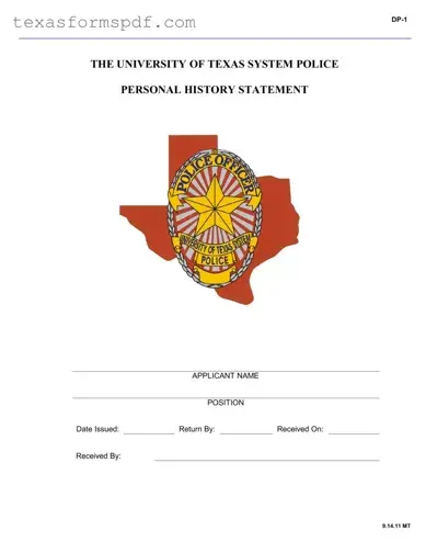 Texas Personal History Statement Form in PDF