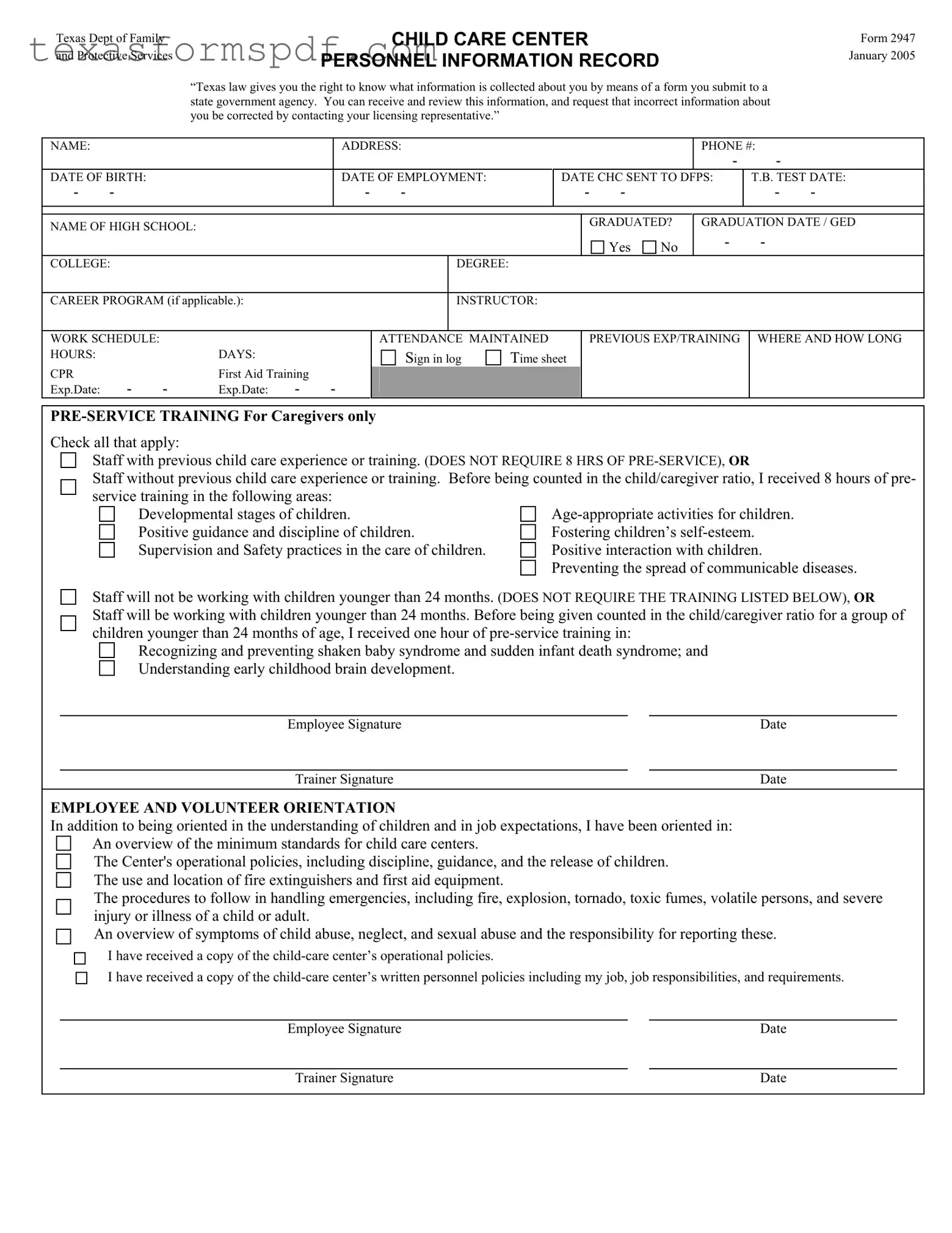 Texas 2947 Form in PDF