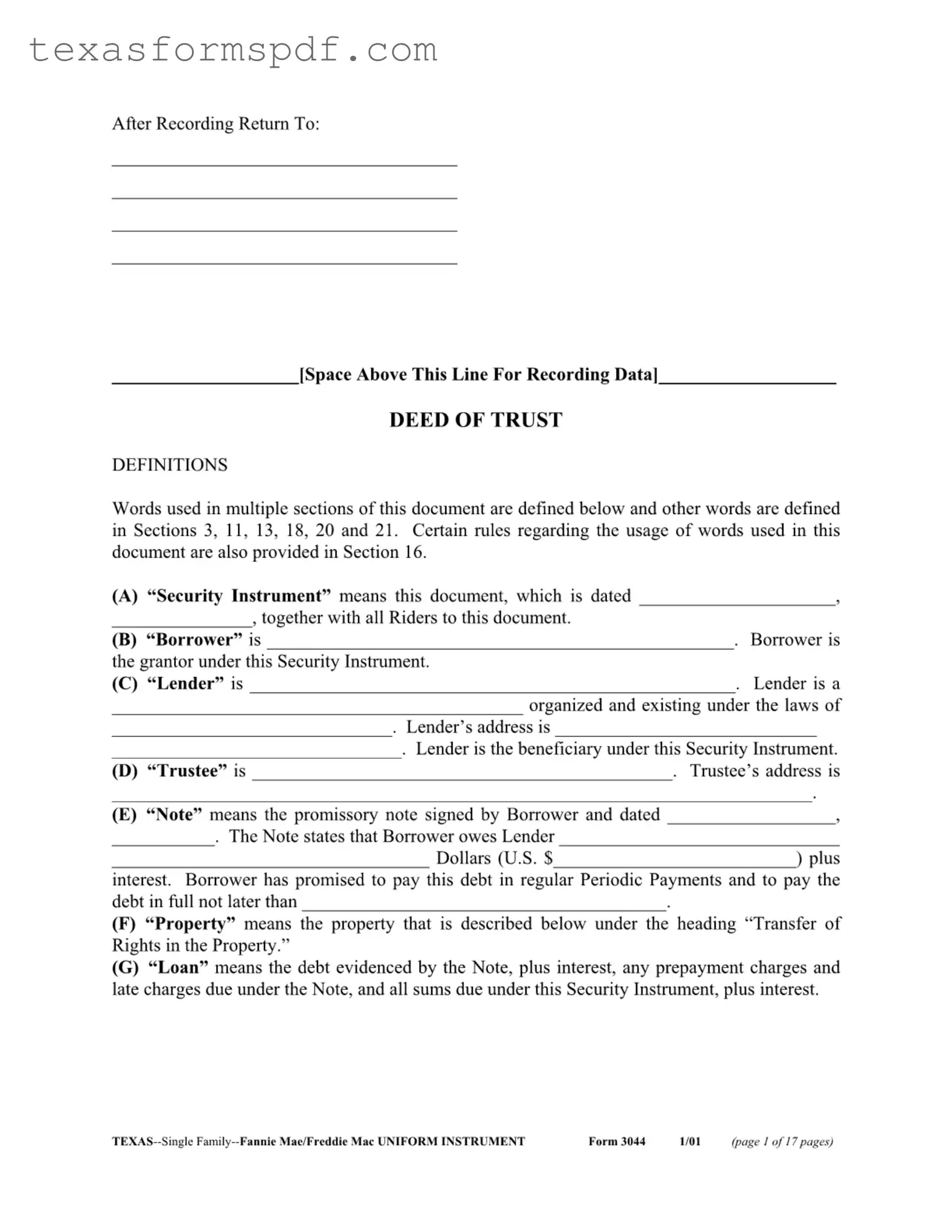Texas 3044 Form in PDF