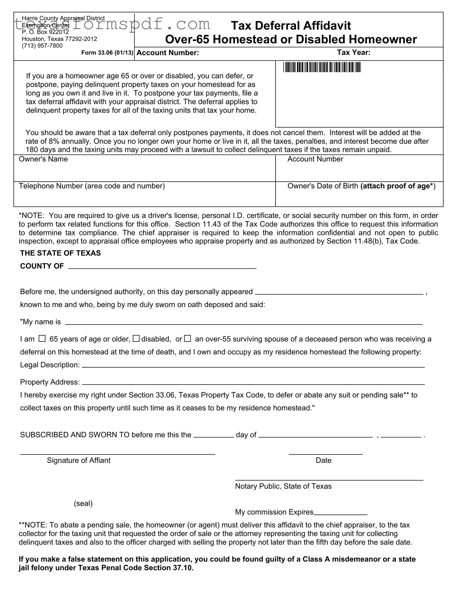 Texas 33 06 Form in PDF