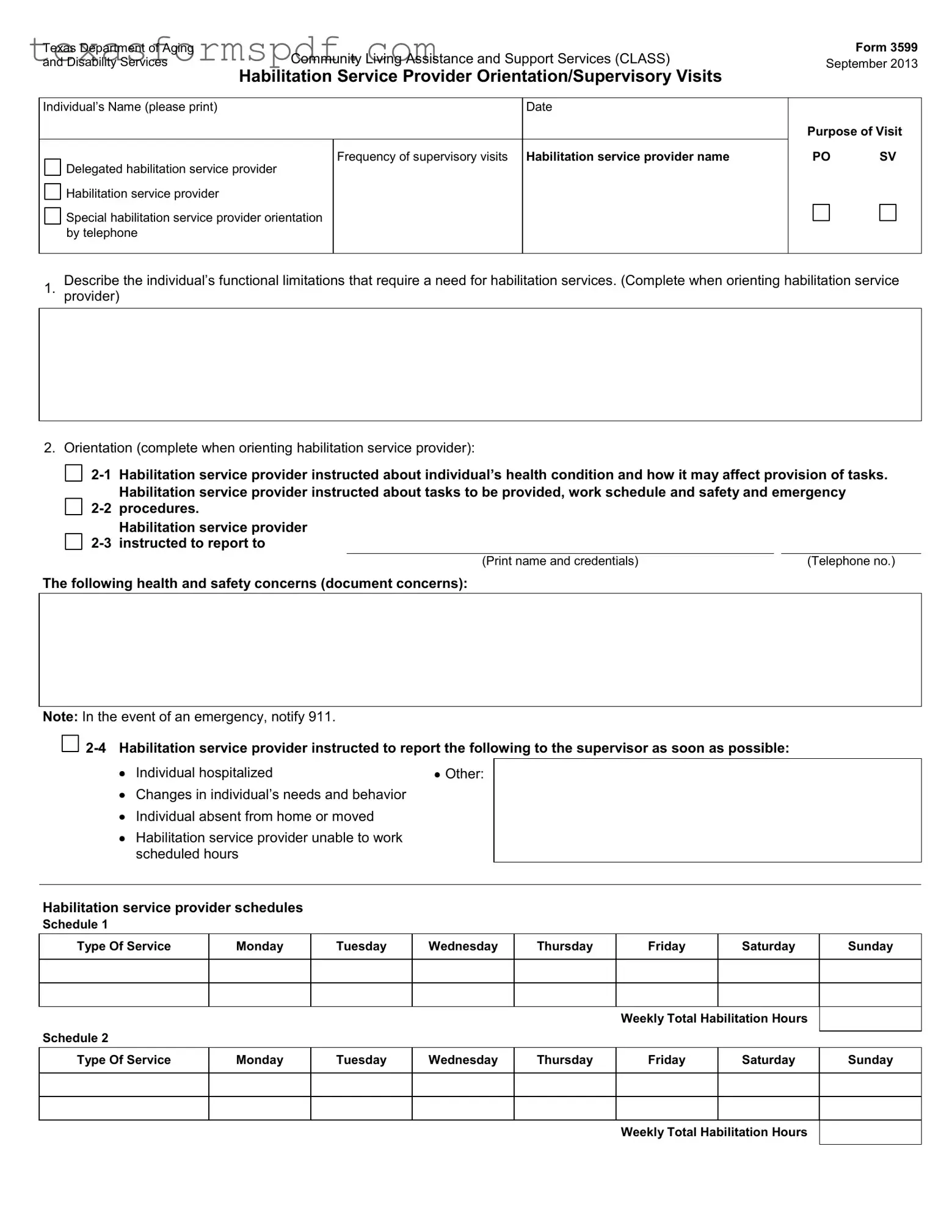 Texas 3599 Form in PDF