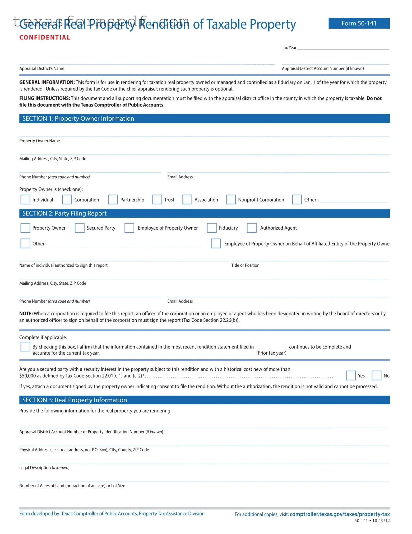 Texas 50 141 Form in PDF
