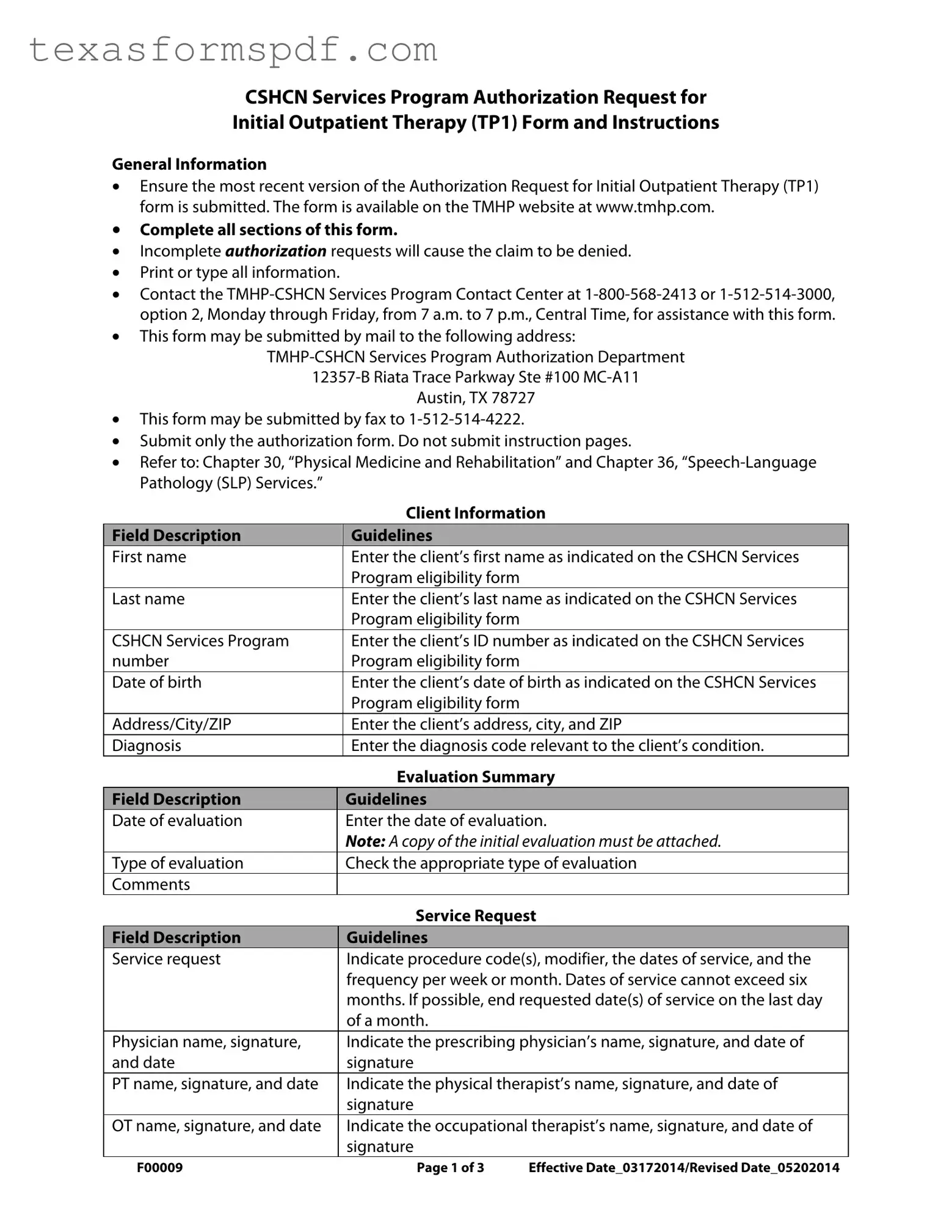 Texas Medicaid Tp 1 Form in PDF